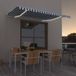 Maison Exclusive - Pare-soleil rétractable manuellement avec éclairage LED, 400x350 cm, bleu et blanc