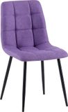 CLP Antibes Eetkamerstoel - Zonder armleuning - Metaal frame - Stof/purper
