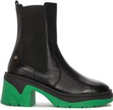Maciejka Bottes Noir-Vert en cuir pleine fleur avec talon de 8 cm