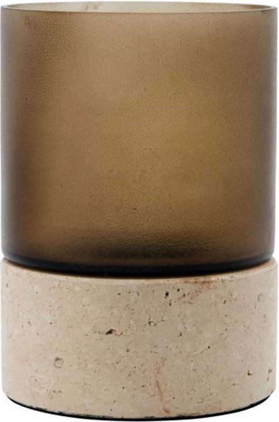 House Doctor Windlicht Rivo bruin 10cm