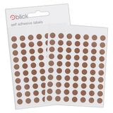 Blick Etiketten, bruin, zelfklevende stickers, gekleurde stippen, cirkels, 8 mm, 490 etiketten