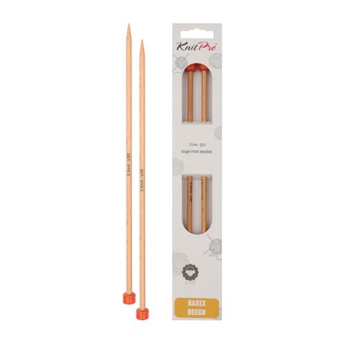 KnitPro Basix Rechts Houten Breinaalden 25cm - 5.50mm
