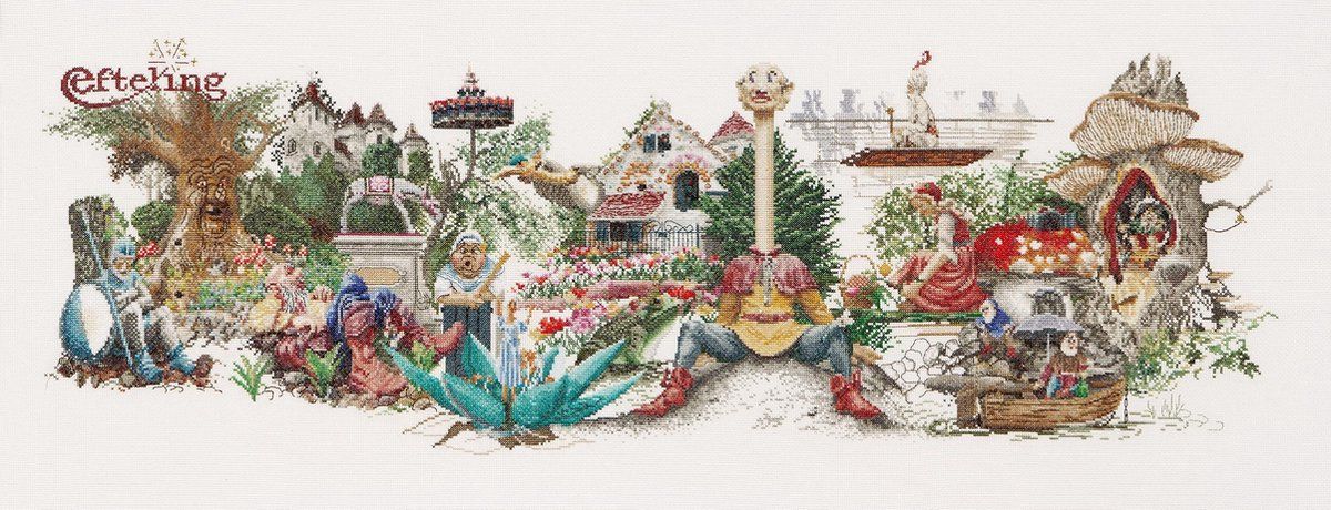 Thea Gouverneur - Borduurpakket met telpatroon - 2041A - Efteling - Aida - 80 cm x 30 cm - DIY Kit