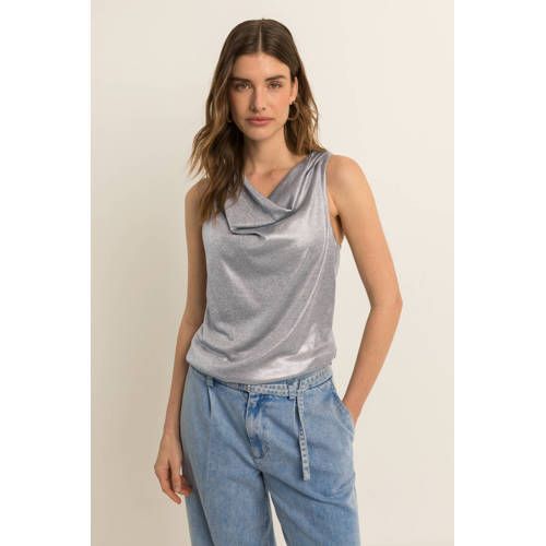 Expresso Expresso top met lurex zilver