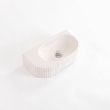 QeramiQ Blend Fontein - 40x22x12cm - ribbel - halfrond - zonder kraangat - keramiek - linnen