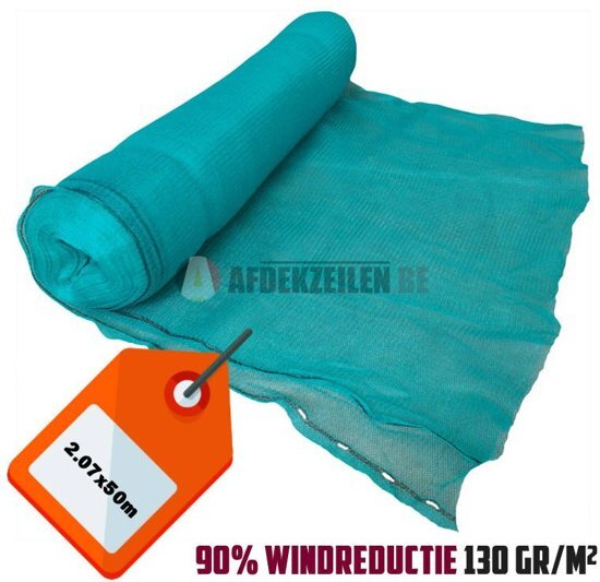 Afdekproducten.nl Groen steigernet 3.07x50m 130gr/mÂ² 90% windreductie