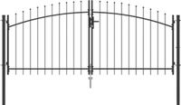 vidaXL Dubbele tuinpoort WOERDEN 299,5 x 199,5 cm Staal Gepoedercoat Grijs