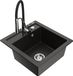 Mexen Vito Granieten spoelbak met 1 bak en Aster keukenkraan, zwart/gouden metallic