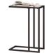 Table d'appoint en C, plateau en verre trempé, cadre en acier noir