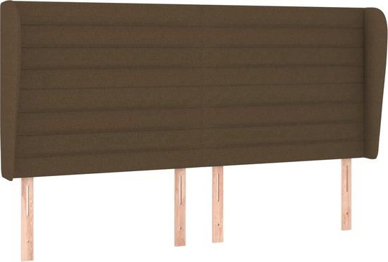 vidaXL Hoofdbord - Stof - Donkerbruin - 183x23x118/128 cm