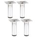 Wagner meubelpoot tafelpoot meubelvoet Classic Retro 4-delige set Stelpootjes - Ø 30 x 100 mm, geïntegreerde schroefplaat 60 x 60 mm, binnendraad Ø 10 mm, verchroomd staal - 12151004