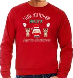 Bellatio Decorations Foute Kersttrui/sweater Heren - I Wish You Nothing Butt Merry Christmas - Rood L
