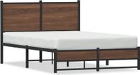 Maison Exclusive Lit en métal de qualité supérieure, finition imitation chêne, couleur marron, dimensions 120x200 cm, vendu sans matelas