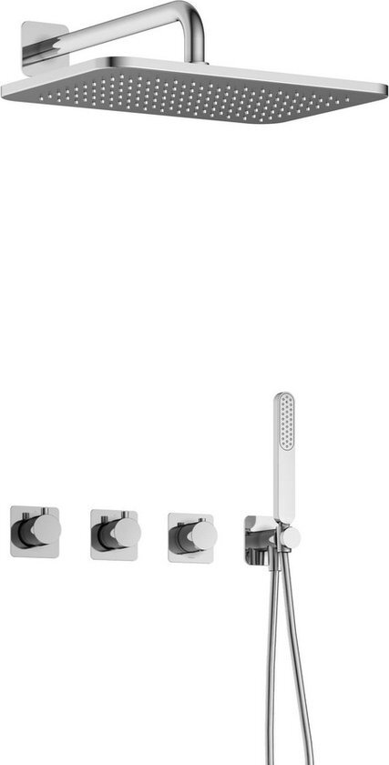 hotbath Gal Complete thermostatische douche InBouwSet Gal met 2 stopkranen met GL106 Chroom IBSGL70CR5