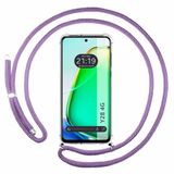 Tumundosmartphone Transparante beschermhoes voor Vivo Y28 4G, met koord, violet