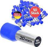 Kalitec 50 stuks AE5020BL adereindhulzen geïsoleerd 50mm² 20mm lang blauw