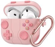 Coverzs Siliconen 'Gamer' hoesje geschikt voor AirPods 4 - Roze