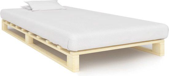 vidaXL Bedframe Pallet Grenenhout 90x200 cm - Eenpersoons - Groen