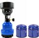 Merkloos Camping kookstel/kookpit - metaal - blauw - incl. 2x gas navulling priktank