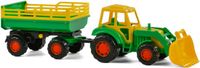 Cavallino Tractor met Voorlader en Aanhanger Groen