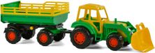 Cavallino Tractor met Voorlader en Aanhanger Groen
