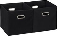 Merkloos Relaxdays Opbergboxen set van 2 - Zwart - 30x30x30 cm