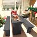 Merkloos / Sans marque Biertafelhoezen Set van 2, donkergrijs stretch, 220 x 70 x 70 cm