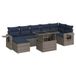 vidaXL 8-delige Loungeset met kussens, poly rattan, acacia, grijs