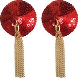 Scala 2.0 b.v. Sequin Nipple Covers w Chain Rouge