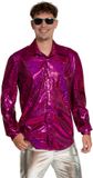 Partychimp Shiny Disco Shirt Fuchsia voor Heren