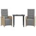 Bol Bistroset 3-delig avec coussins poly rotin beige