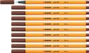 STABILO point 88 Premium Fineliner - 0.4mm - Brown - Pack of 10