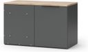 Vicco Wido Dressoir – 80 x 50 cm Hoekladenkast met deur Antraciet
