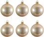 Decoris kerstballen - 6x st - licht parel/champagne - D8 cm - glas