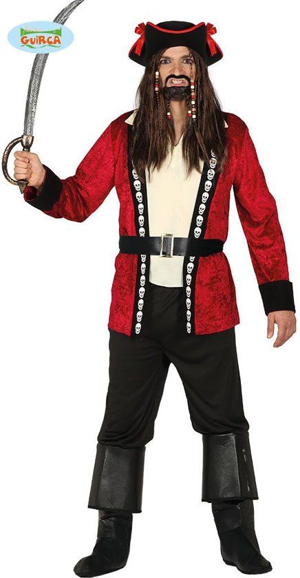 Guirca Piraat & Viking Kostuum Trinidad Doodshoofd Piraat Man Maat 52-54 Carnaval kostuum Verkleedkleding