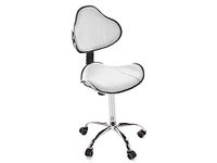 QUIRUMED Ergonomische kruk met gaslift, basis met 5 wielen, wit