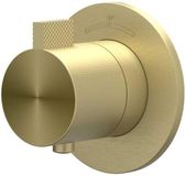 IVY Tribe Afbouwdeel Inbouwthermostaat Symmetry met Rond Rozet - RVS 316 Geborsteld Mat Goud PVD