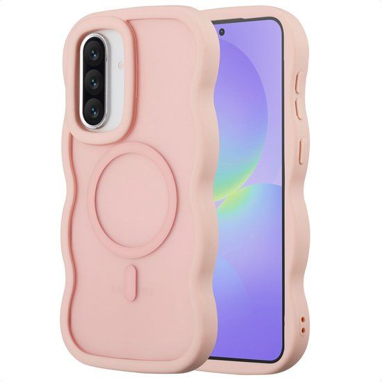 Selencia Wavy Case - Golvend Hoesje geschikt voor Samsung Galaxy A36 / A56 (5G) - Soft Pink