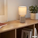 Briloner Dora Tafellamp Slaapkamer Keramiek Beige Ø13cm x 27cm