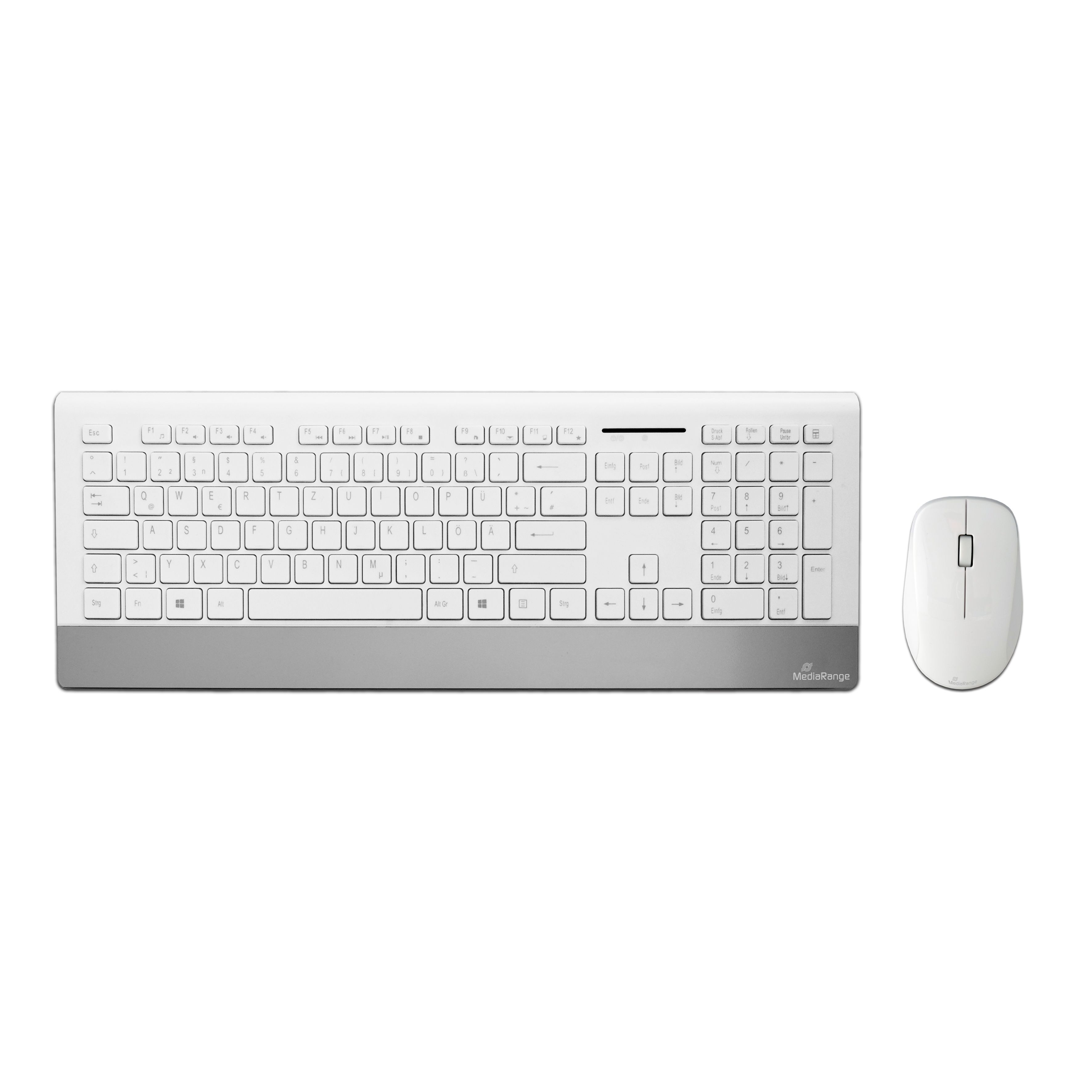 MediaRange MROS106 - Toetsenbord - QWERTY - Draadloos - Wit, Zilver