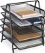 Merkloos Relaxdays brievenbak metaal A4 5 vakken bureau organizer 37,5 x 30 x 35,5 cm zwart