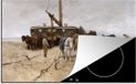 Merkloos KitchenYeah® Inductie beschermer 77x51 cm - Bomschuit op het strand - schilderij van Anton Mauve - Inductie kookplaat accessoire