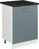 Vicco R-Line Keukenonderkast, Blauw-grijs/Wit, 60 cm met 1 deur antraciet werkblad