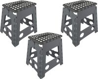 Merkloos / Sans marque ProPlus Opstapkrukje - Set van 10 - Inklapbaar - 39,5 cm - Max. 120 kg - Titanium grijs
