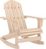 vidaXL Adirondack Schommelstoel Massief Vurenhout Naturel Inclusief Kussen