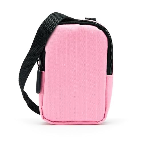 Zink Zachte Cameratas Kleine Instant Print Camera & Printer Tas met Foto Papier Zak, Ritssluiting en Crossbody Schouderriem (Roze) voor Kodak, Lifeprint, Polaroid, HP, Canon, Fujifilm
