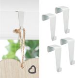 CEPEWA Deur en venster ophang haken set van 8x stuks - Formaat 4 cm - Wit - Metaal