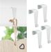 CEPEWA Deur en venster ophang haken set van 8x stuks - Formaat 4 cm - Wit - Metaal