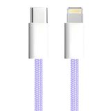 apm iPhone USB C-kabel, iPhone oplader [Apple MFi-gecertificeerd], nylon gevlochten paars, USB C-kabel, snellader, Lightning-aansluiting, ultra duurzaam, voor iPhone 14/13/12.., iPad, AirPod, (1M)