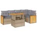 vidaXL Loungeset met kussens, polyrattan, acacia, beige